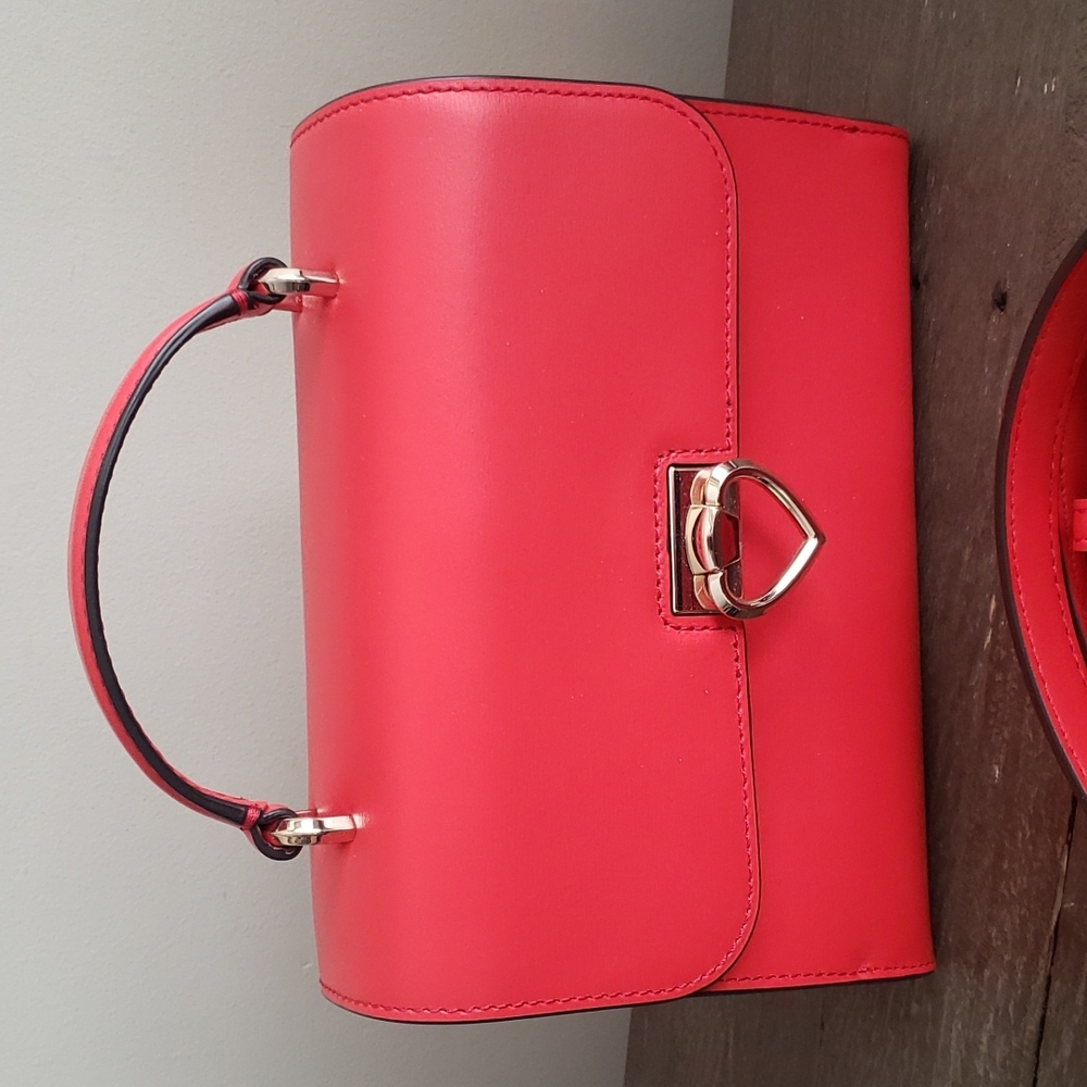Kate Spade Lovitt Top Handle Crossbody Handbag Coral NEW - Picture 3 of 10